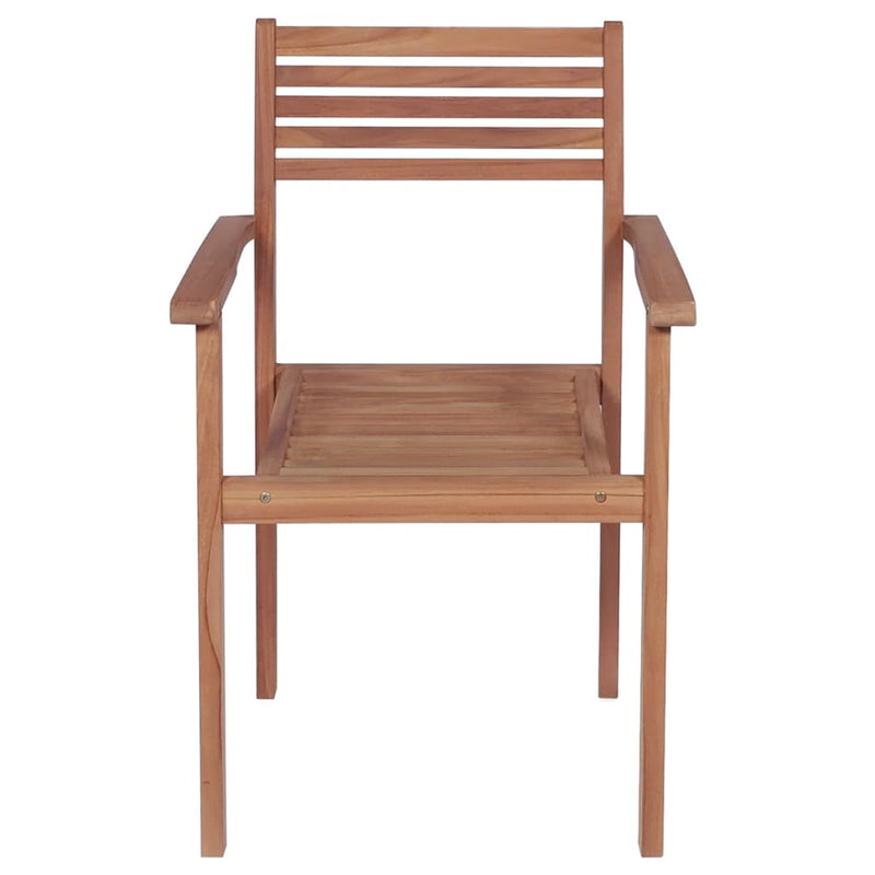 Stackable Patio Chairs 6 pcs Solid Teak Wood
