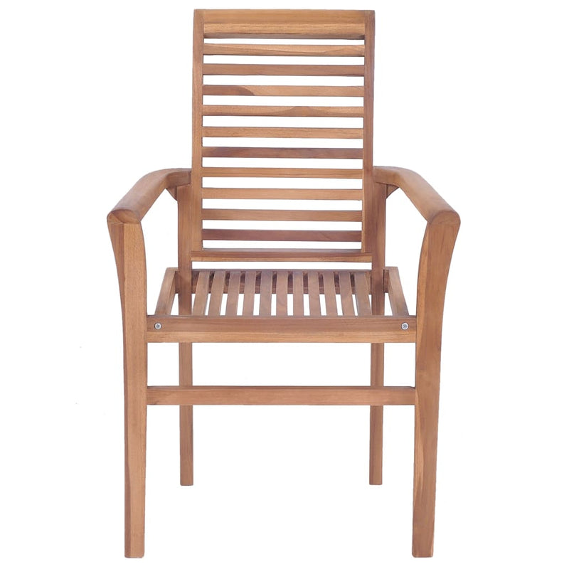 Stacking Dining Chairs 6 pcs Solid Teak Wood