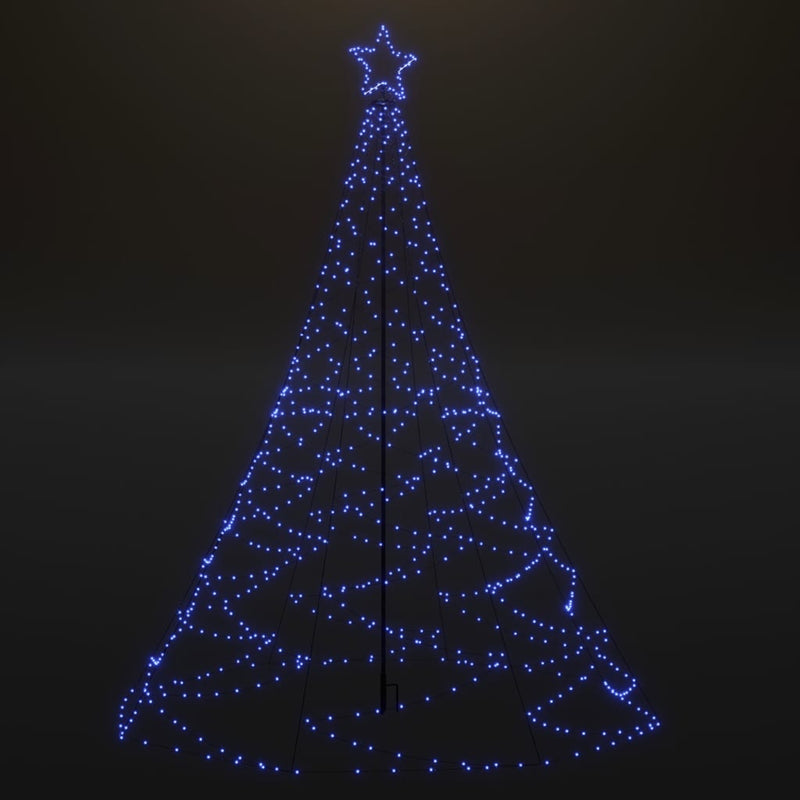 Christmas Tree with Metal Post 500 LEDs Blue 9.8'