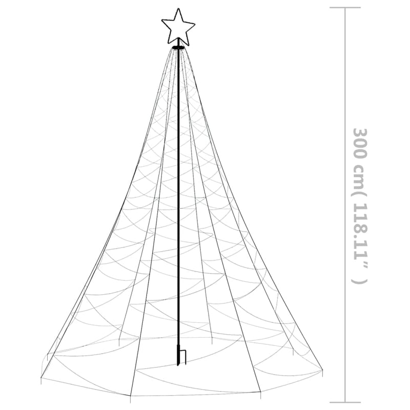 Christmas Tree with Metal Post 500 LEDs Blue 9.8'