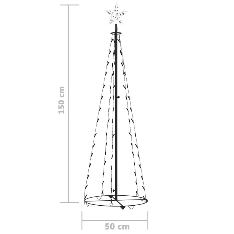 Christmas Cone Tree Cold White 84 LEDs 19.7"x59.1"