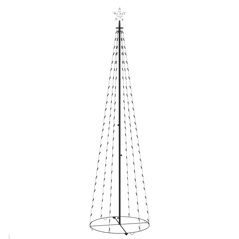 Christmas Cone Tree Cold White 136 LEDs Decoration 27.6"x94.5"