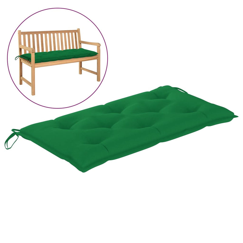 Garden Bench Cushion Green 43.3"x19.6"x2.7" Fabric