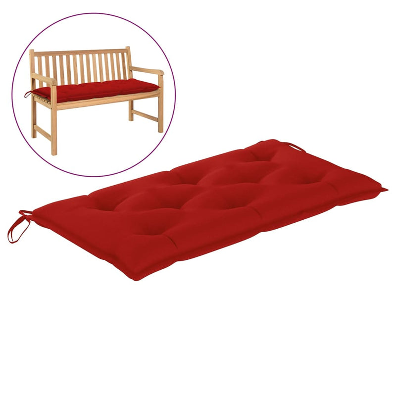 Garden Bench Cushion Red 43.3"x19.6"x2.7" Fabric