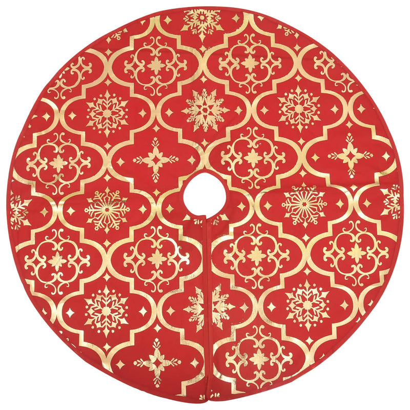 Luxury Christmas Tree Skirt with Sock Red 48" Fabric