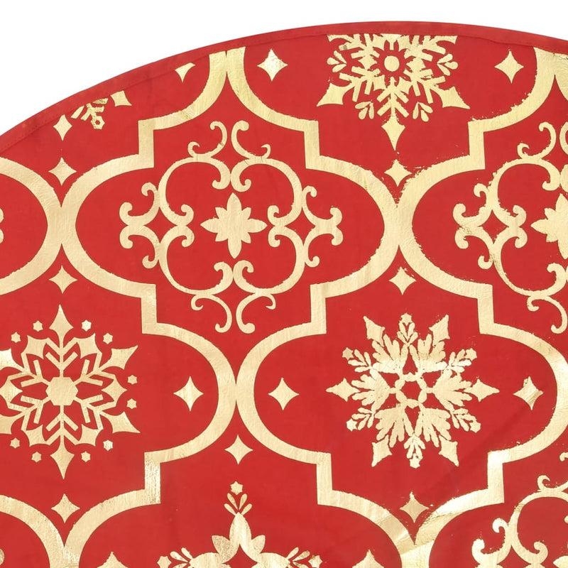 Luxury Christmas Tree Skirt with Sock Red 48" Fabric
