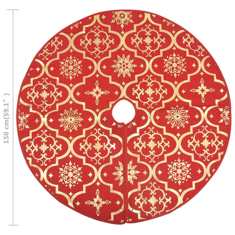 Luxury Christmas Tree Skirt with Sock Red 59.1" Fabric