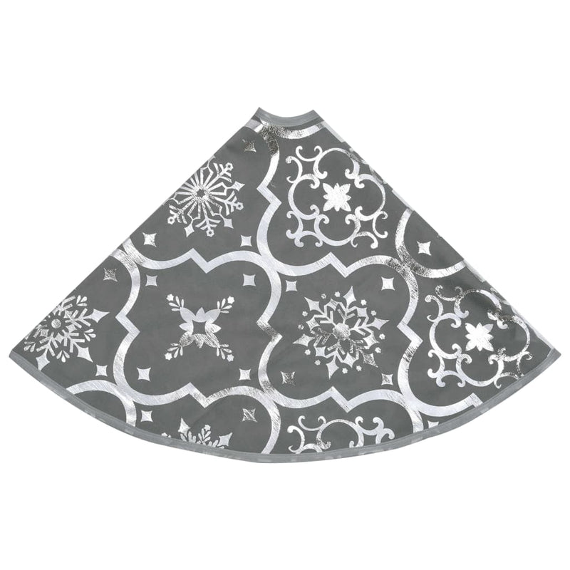 Luxury Christmas Tree Skirt with Sock Gray 35.4" Fabric