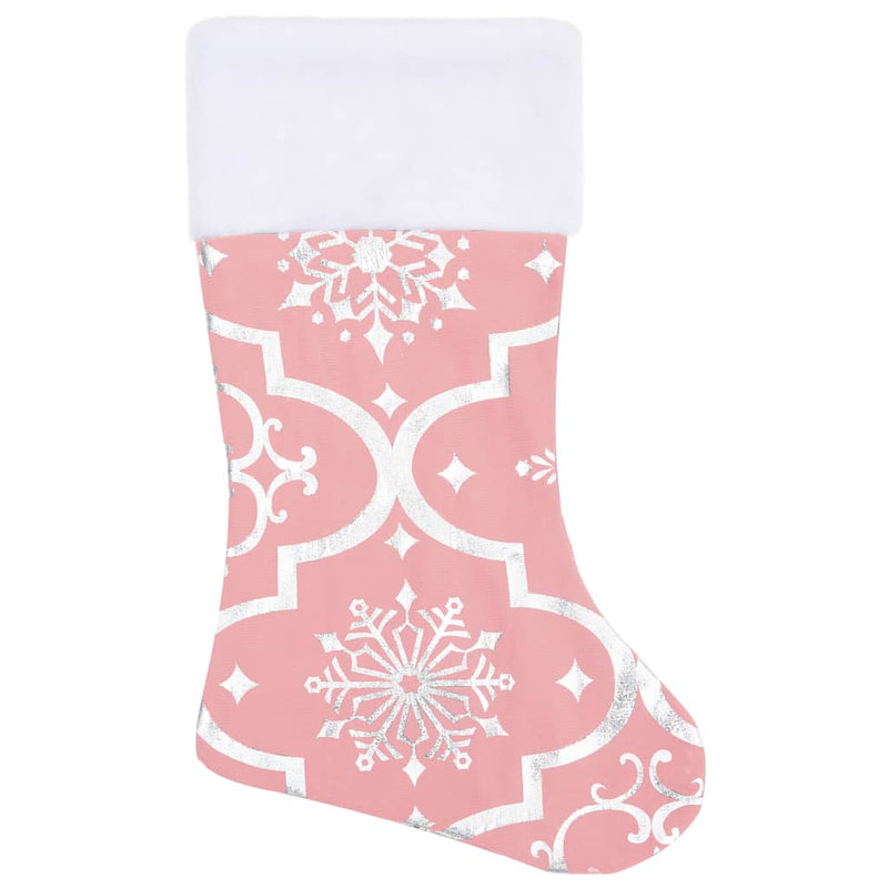 Luxury Christmas Tree Skirt with Sock Pink 48" Fabric