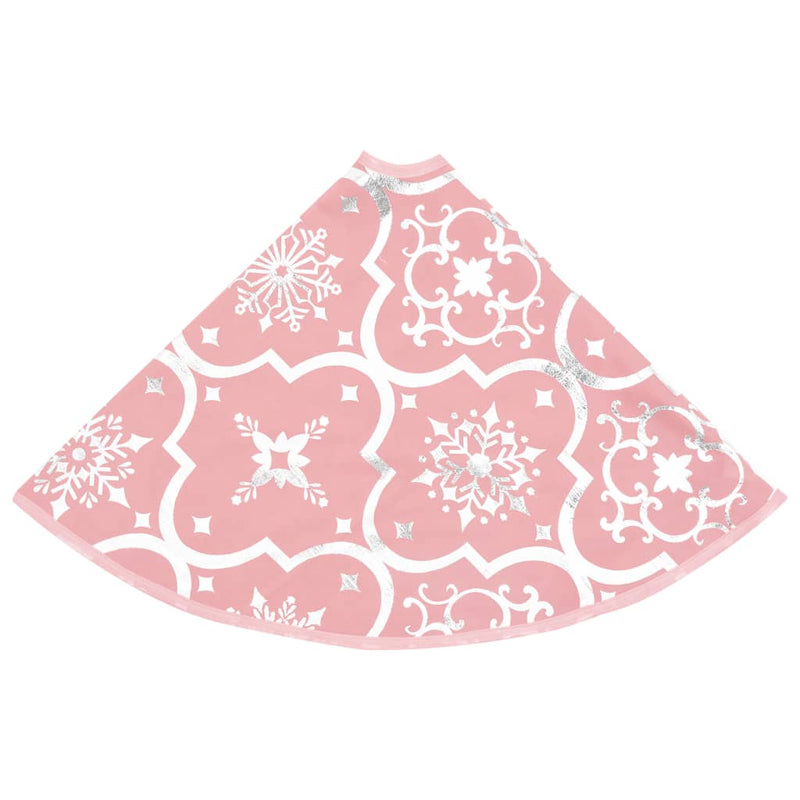 Luxury Christmas Tree Skirt with Sock Pink 48" Fabric