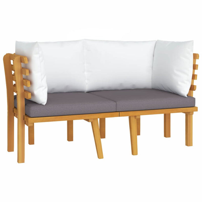 2-Seater Patio Sofa with Cushions Solid Acacia Wood