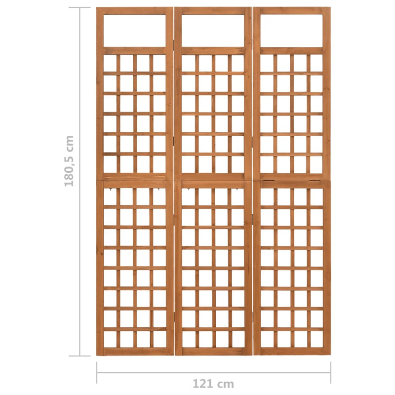 3-Panel Room Divider/Trellis Solid Fir Wood 47.6"x71.1"