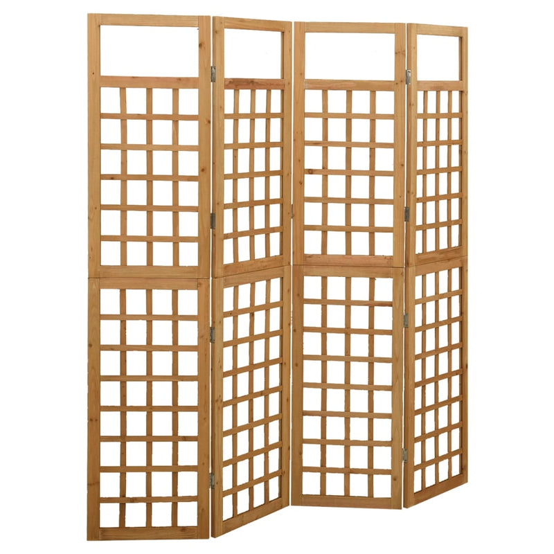 4-Panel Room Divider/Trellis Solid Fir Wood 63.4"x70.9"