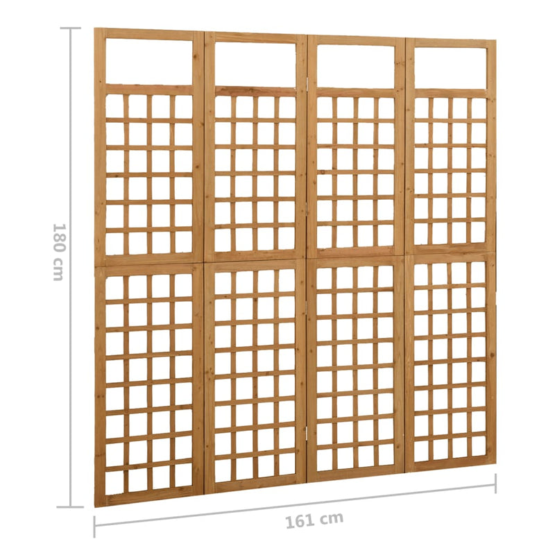 4-Panel Room Divider/Trellis Solid Fir Wood 63.4"x70.9"