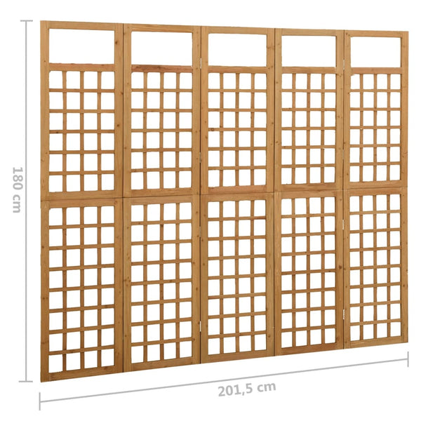 5-Panel Room Divider/Trellis Solid Fir Wood 79.3"x70.9"