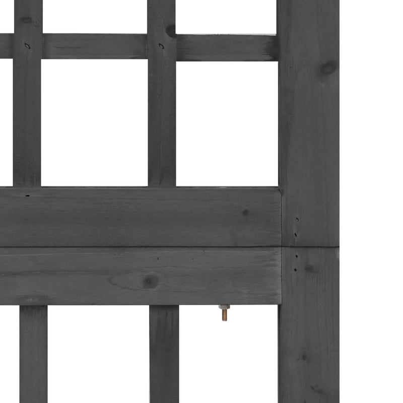 4-Panel Room Divider/Trellis Solid Fir Wood Black 63.4"x70.9"