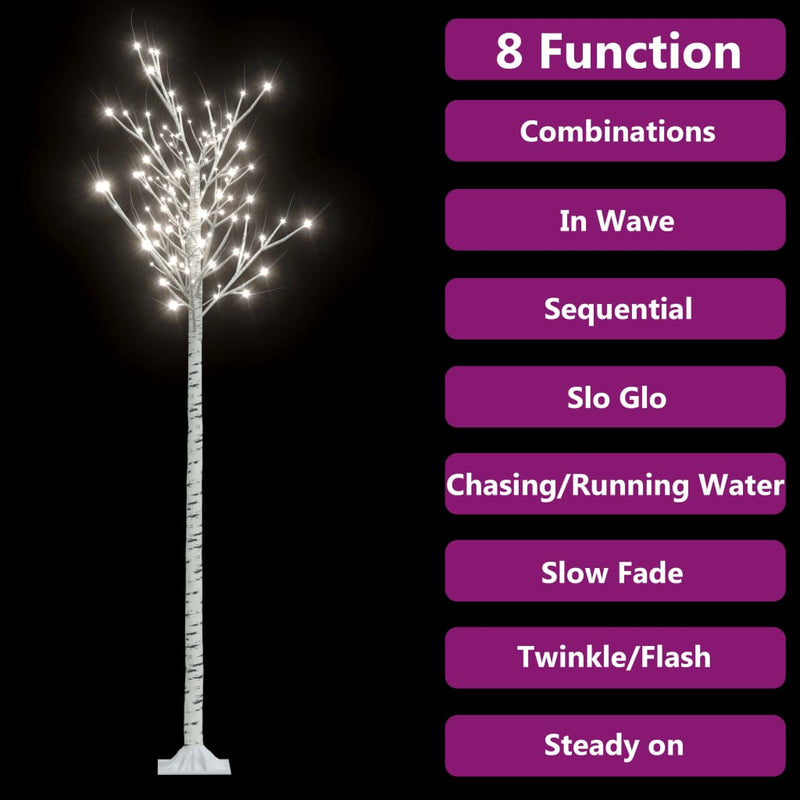 Christmas Tree 220 LEDs 7.2' Cold White Willow Indoor Outdoor