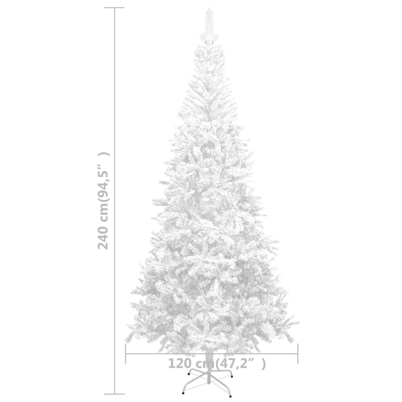 Artificial Christmas Tree with LEDs L 94.5" White