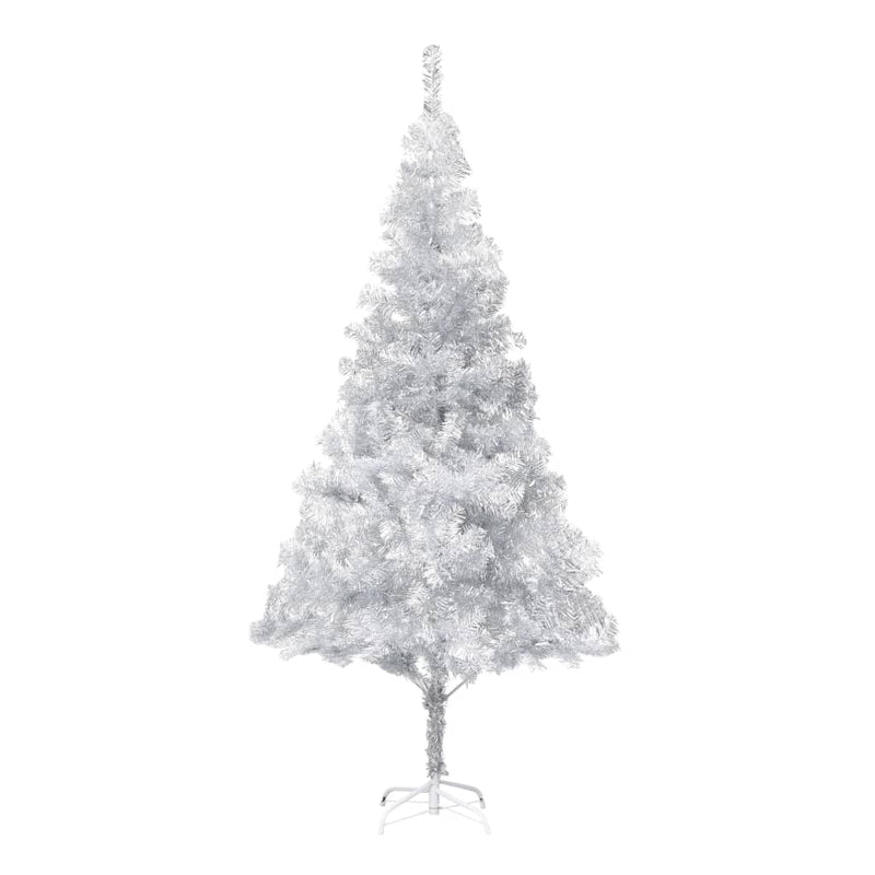 Artificial Christmas Tree with LEDs&Stand Silver 82.7" PET