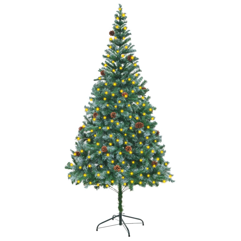 Artificial Christmas Tree with LEDs&Pinecones 82.7"