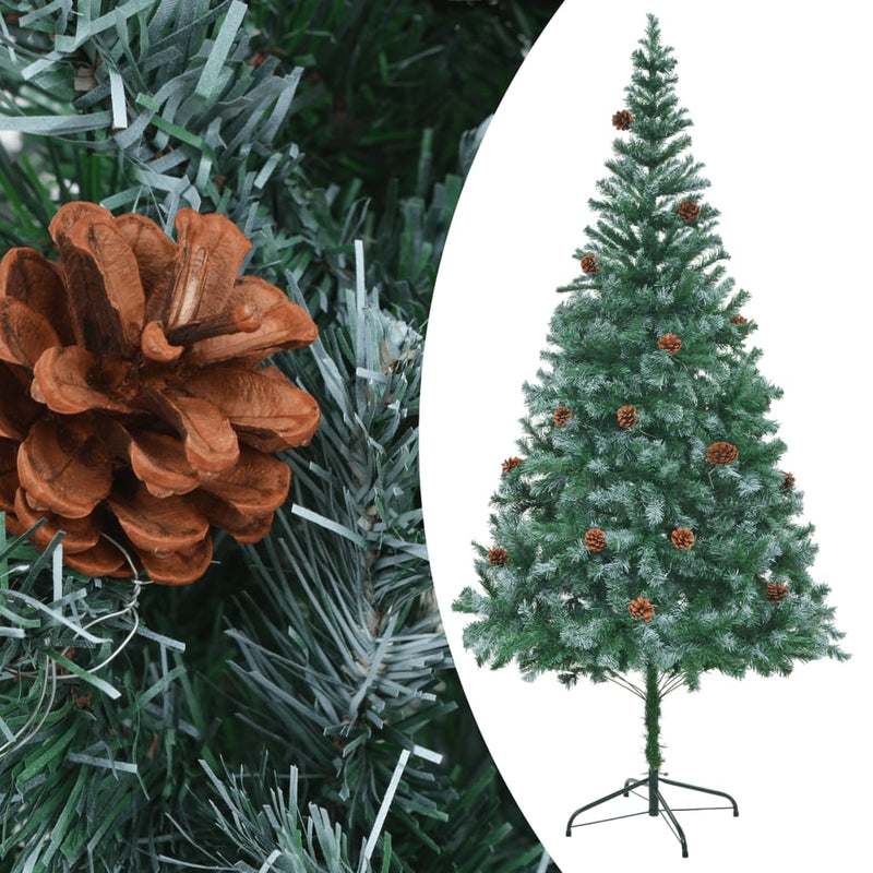 Artificial Christmas Tree with LEDs&Pinecones 82.7"