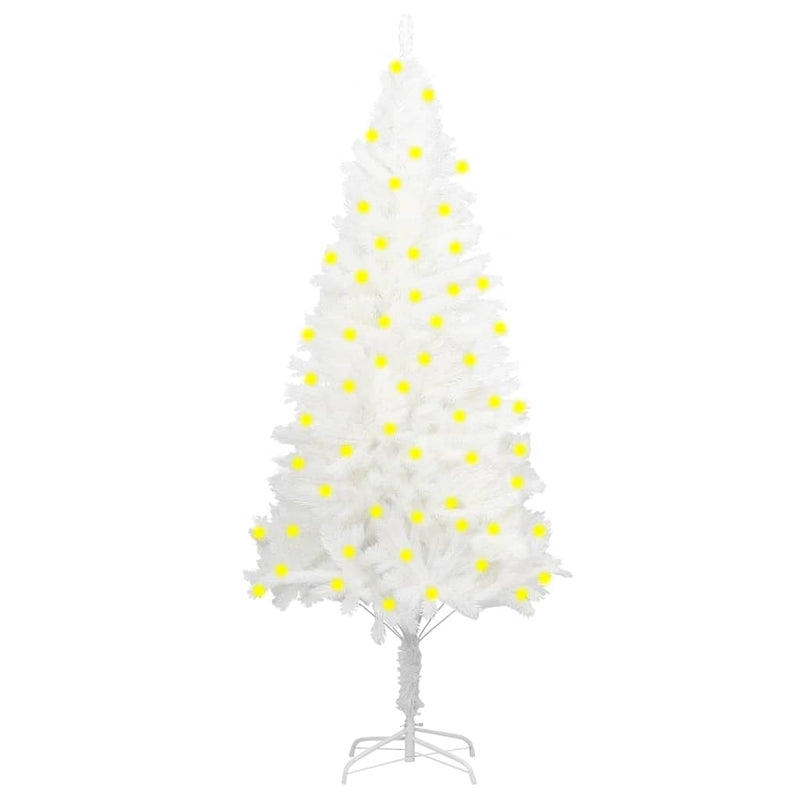Artificial Christmas Tree with LEDs White 70.9"