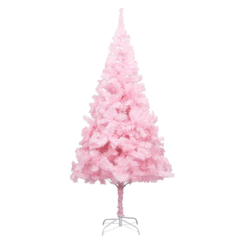 Artificial Christmas Tree with LEDs&Ball Set Pink 82.7" PVC