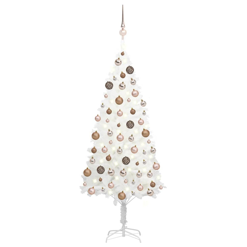 Artificial Christmas Tree with LEDs&Ball Set White 47.2"