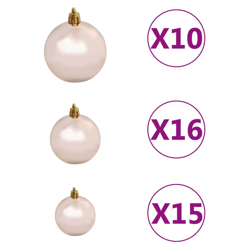 Artificial Christmas Tree with LEDs&Ball Set White 82.7"