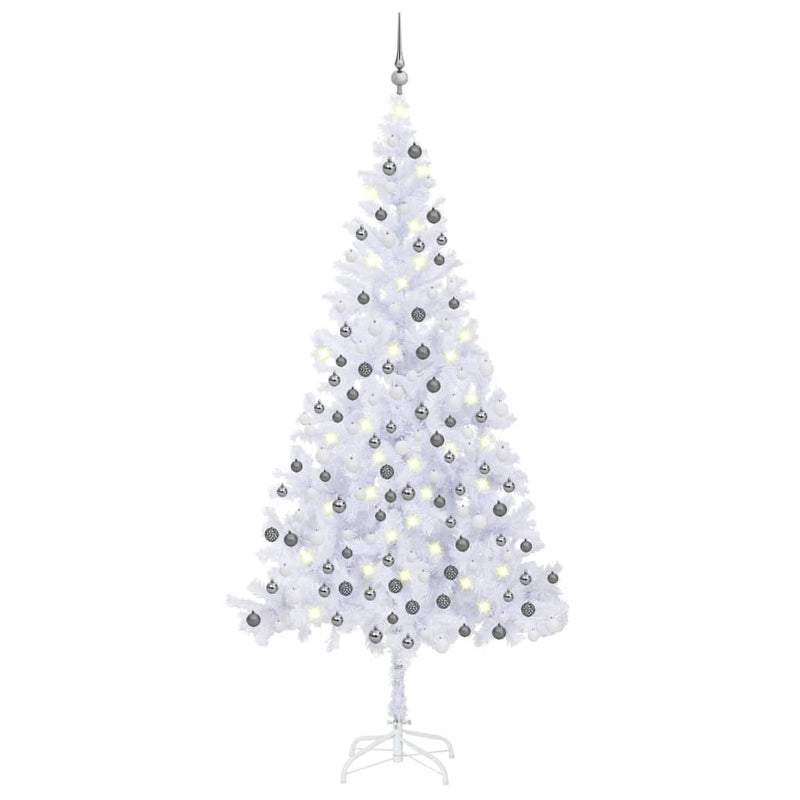 Artificial Christmas Tree with LEDs&Ball Set 82.7" 910 Branches