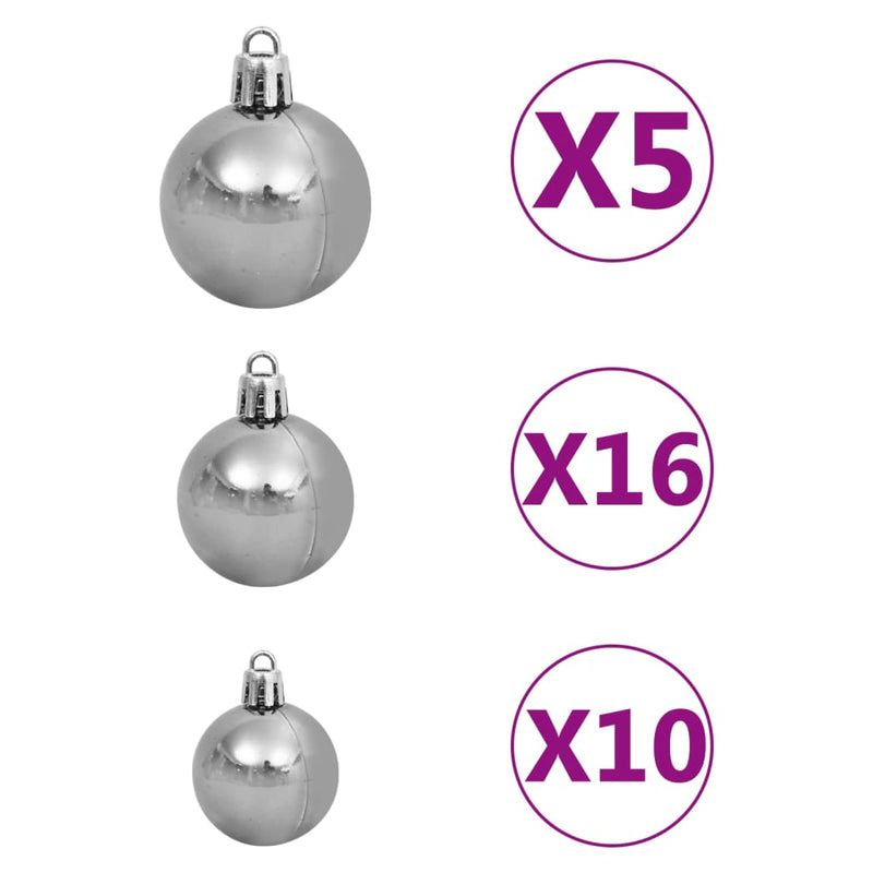 Artificial Christmas Tree with LEDs&Ball Set L 94.5" White