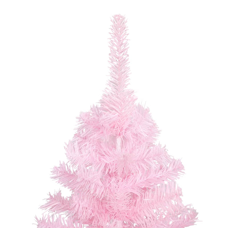 Artificial Christmas Tree with LEDs&Ball Set Pink 82.7" PVC