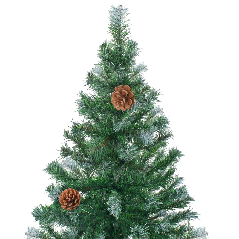 Frosted Christmas Tree with LEDs&Ball Set Pinecones 59.1"