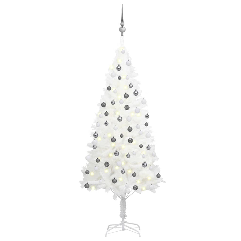 Artificial Christmas Tree with LEDs&Ball Set White 59.1"