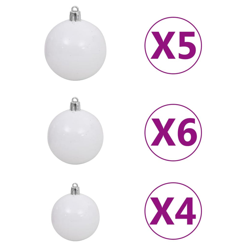Artificial Christmas Tree with LEDs&Ball Set White 70.9"