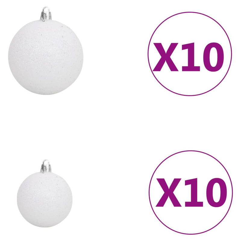 Artificial Christmas Tree with LEDs&Ball Set White 94.5"