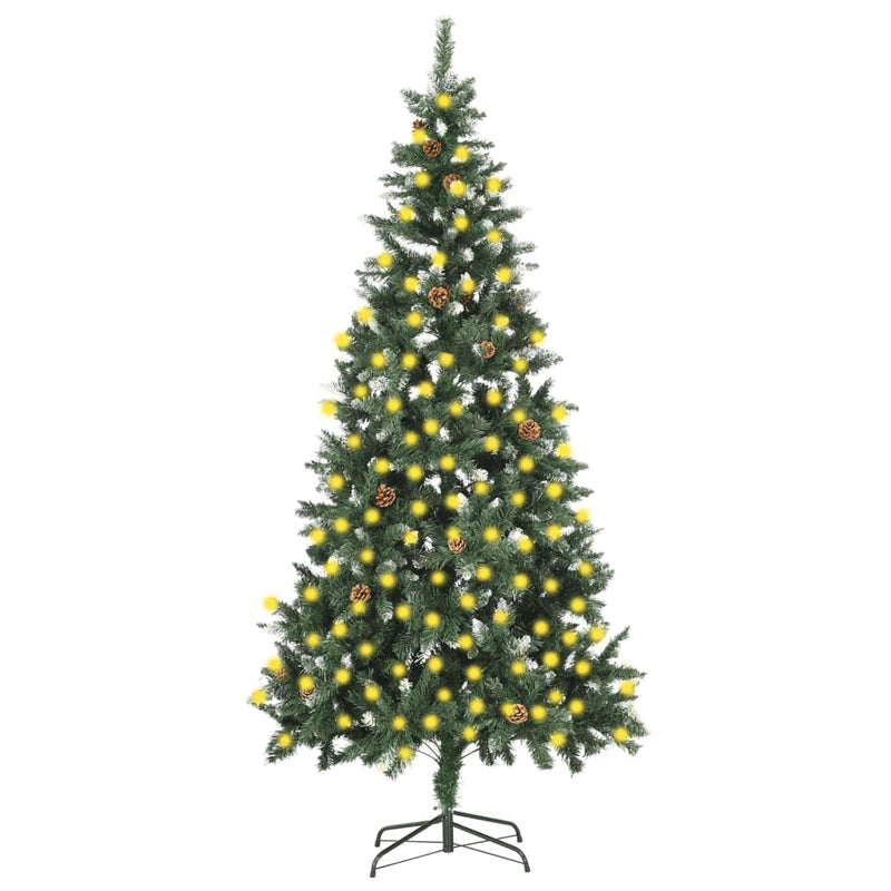 Artificial Christmas Tree with LEDs&Pine Cones 82.7"