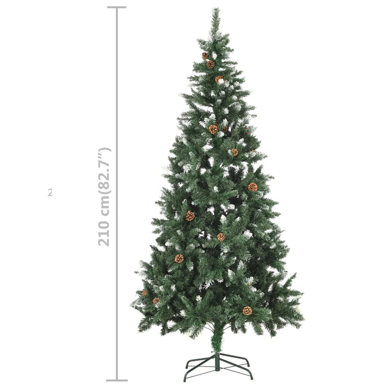 Artificial Christmas Tree with LEDs&Pine Cones 82.7"