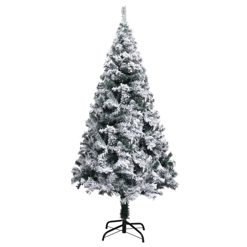 Artificial Christmas Tree with LEDs&Flocked Snow Green 82.7"