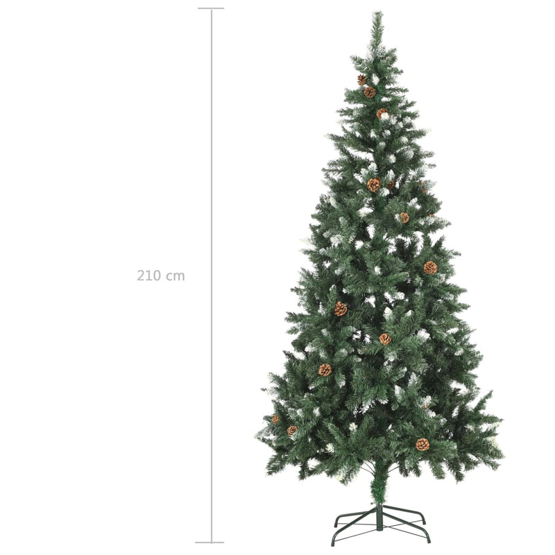 Artificial Christmas Tree with LEDs&Ball Set&Pine Cones 82.7"