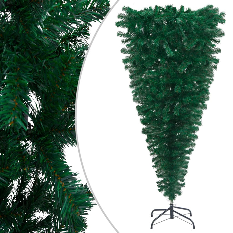 Upside-down Artificial Christmas Tree with LEDs&Ball Set 82.7"