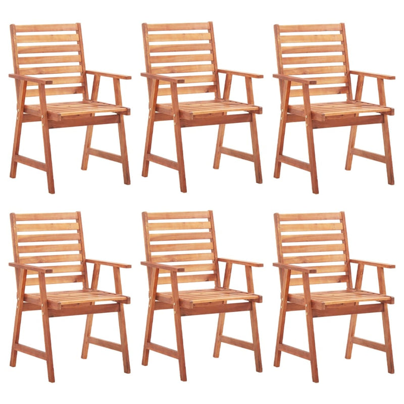 Patio Dining Chairs 6 pcs with Cushions Solid Acacia Wood