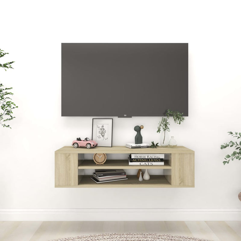 Hanging TV Cabinet Sonoma Oak 39.3"x11.8"x10.4" Chipboard