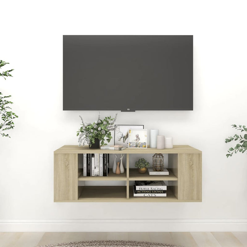 806241  Wall-Mounted TV Cabinet Sonoma Oak 40.2"x14"x14" Chipboard