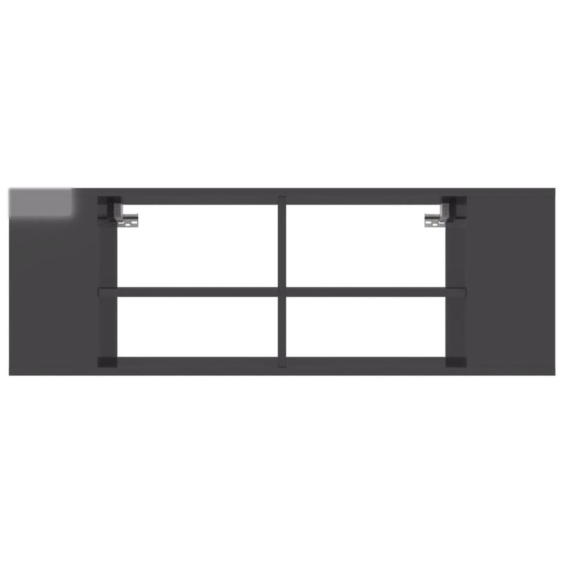 806246  Wall-Mounted TV Cabinet High Gloss Gray 40.2"x14"x14" Chipboard