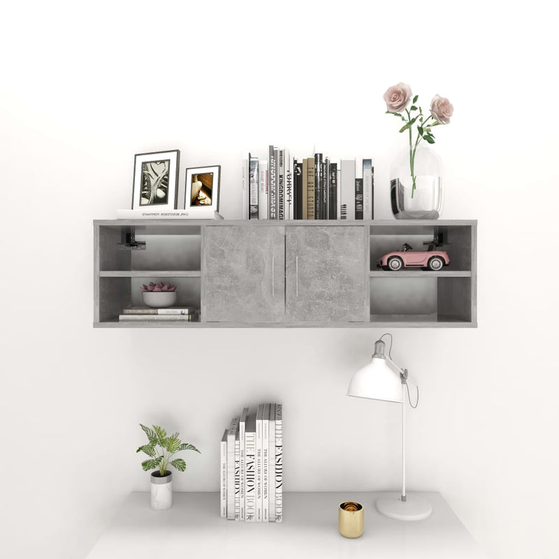Wall Shelf Concrete Gray 40.2"x11.8"x11.4" Chipboard
