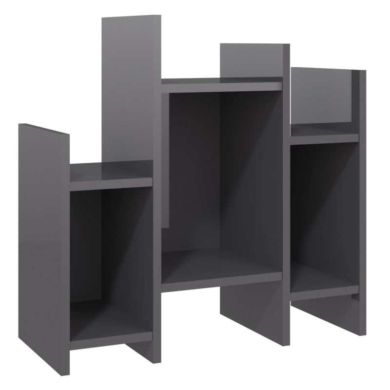 Side Cabinet High Gloss Gray 24"x10.2"x24" Chipboard