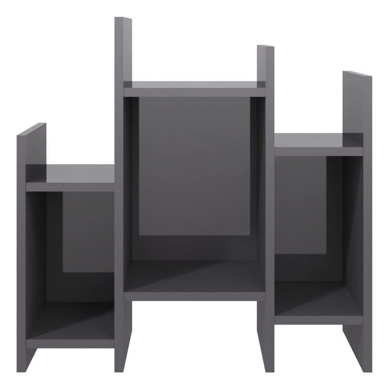 Side Cabinet High Gloss Gray 24"x10.2"x24" Chipboard
