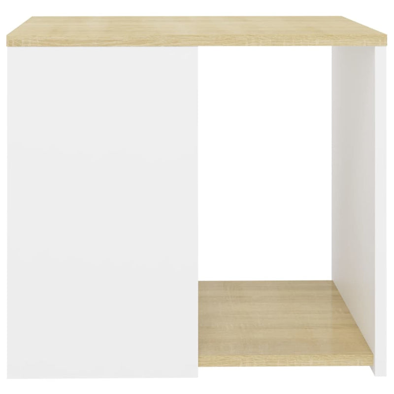 Side Table Sonoma Oak and White 20"x20"x18" Chipboard