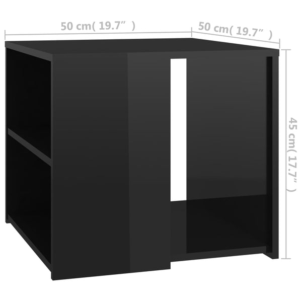 Side Table High Gloss Black 20"x20"x18" Chipboard